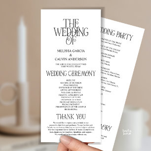 Programa de Casamento Tipografia Preta e Branca El