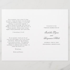 Programa de Casamento Tradicional Cinza Formal Ele