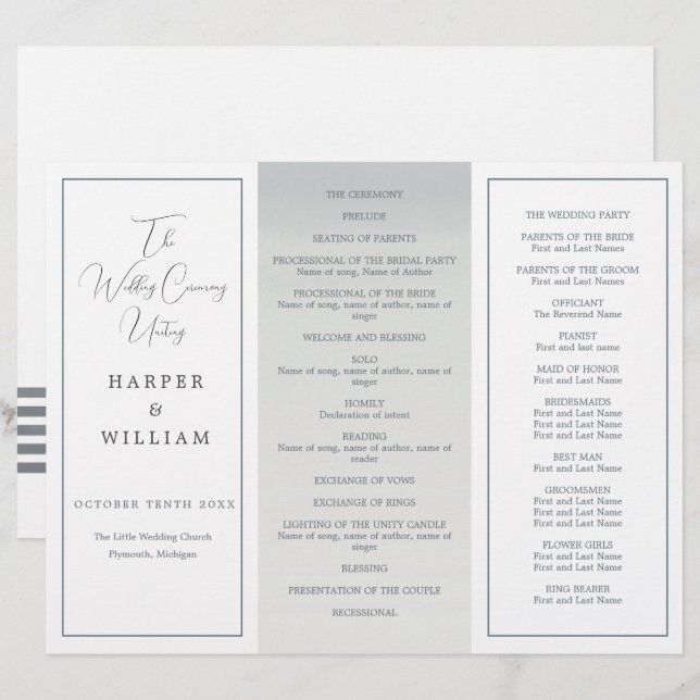 Programa de casamento Trifo Costeiro (Frente/Verso)