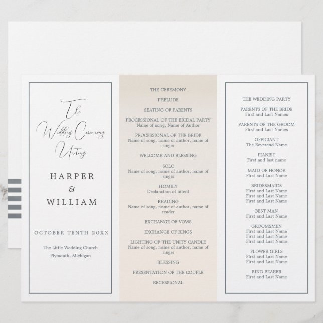 Programa de casamento Trifo Costeiro (Frente/Verso)