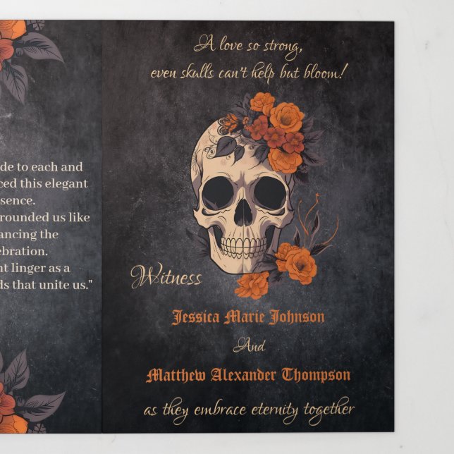 Programa de Casamento Tripartido de Flor Laranja C (Cobrir)