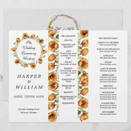 programa de casamento triplo de tulipas aquáticas