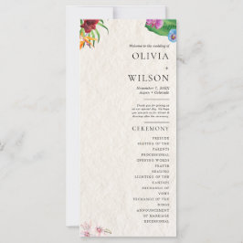 Programa de Casamento Tropical de Watercolor