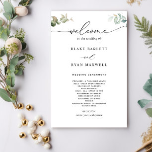 Programa de Casamento Verde Elegante e Mínimo