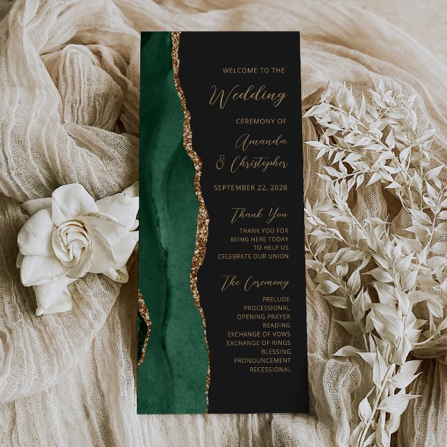Programa de Casamento Verde Esmeralda Ágata Dourad (Criador carregado)