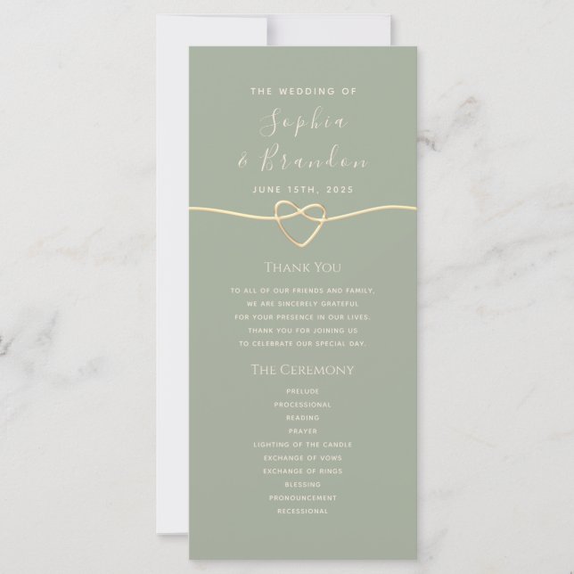 Programa de Casamento Verde Sage (Frente)