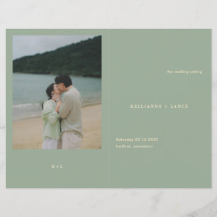Programa de Casamento Verde Sage Moderno Simples