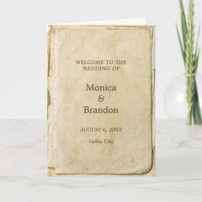 Programa de casamento vintage de papel russo (Frente)