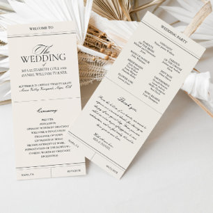 Programa de Casamento vintage Elegante Clássico pa
