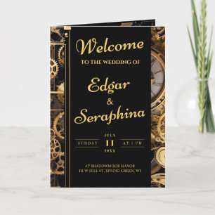 Programa de Casamento vintage Steampunk Extravagan