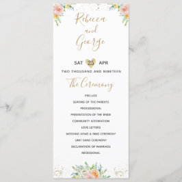 Programa de casamentos, blush floral e elegante de