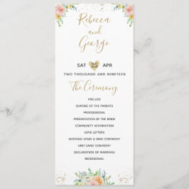 Programa de casamentos, blush floral e elegante de