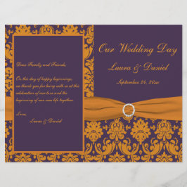 Programa de Casamentos tema damasco de púrpura e l