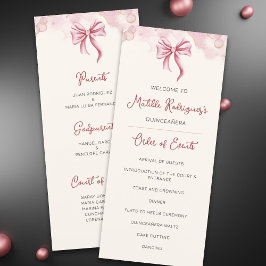Programa de Celebração de Quinceañera Rosa