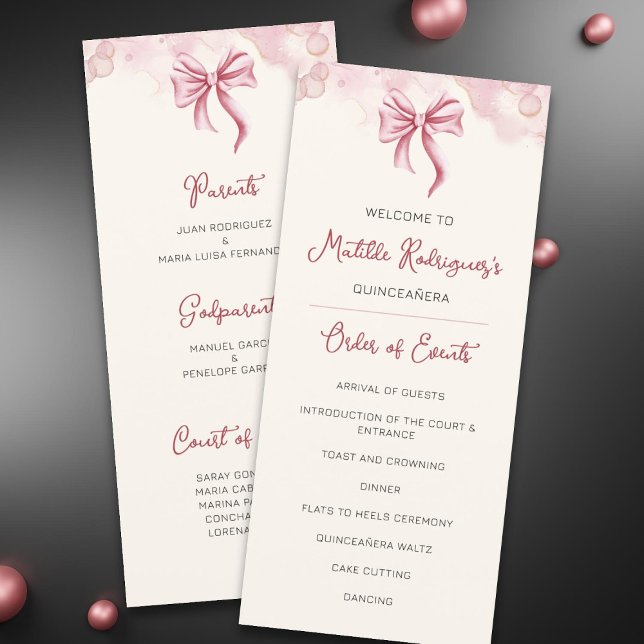 Programa de Celebração de Quinceañera Rosa (Criador carregado)