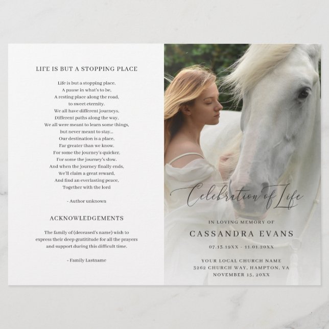 Programa de Celebração Elegante Moderna da Vida (Frente)