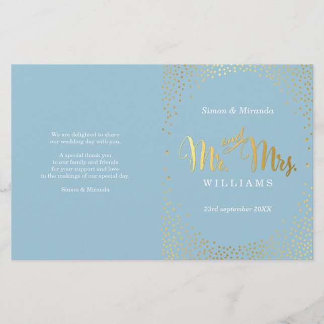 PROGRAMA DE CEREMÔNIA DE CASAMENTO - minigold conf (Frente)