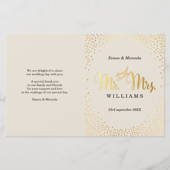 PROGRAMA DE CEREMONIA DO CASAMENTO (Frente)
