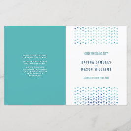 PROGRAMA DE CEREMÔNIA DO CASAMENTO - padrão azul