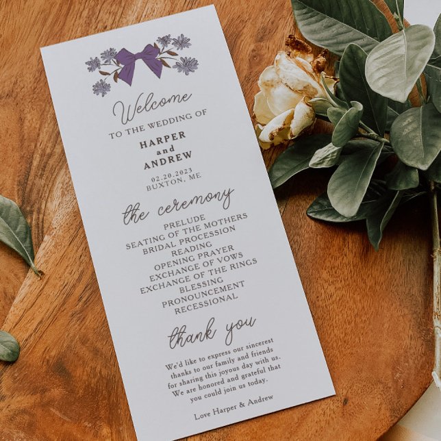 Programa de cerimônia de Arcos Coquette Lilac (Criador carregado)