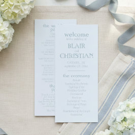 Programa de Cerimônia de Casamento Azul Costeiro E