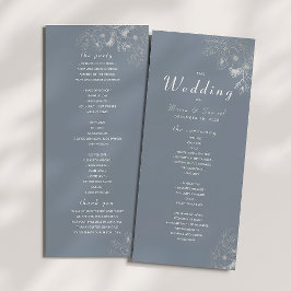 Programa de Cerimônia de Casamento Azul Poético El