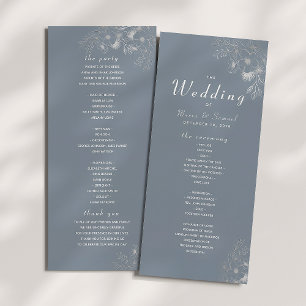Programa de Cerimônia de Casamento Azul Poético El
