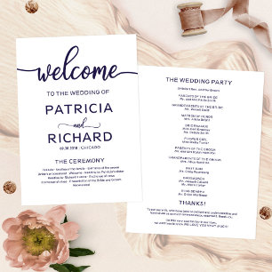 Programa de Cerimônia de Casamento Bem-vindo Chic