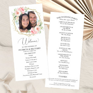 Programa de Cerimônia de Casamento Bem-vindo com F