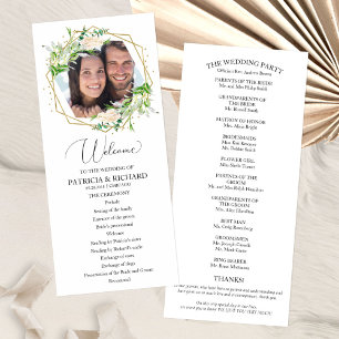 Programa de Cerimônia de Casamento Bem-vindo com F