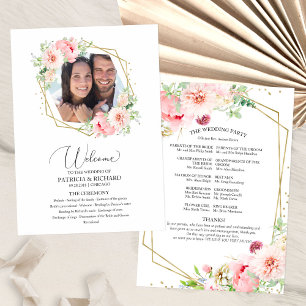 Programa de Cerimônia de Casamento Bem-vindo Flora