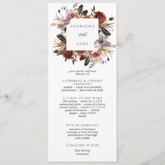 Programa de Cerimônia de Casamento Butterum & Plum