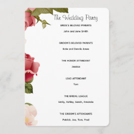 Programa de Cerimônia de Casamento com Aquarela Fl