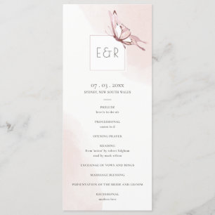 PROGRAMA DE CERIMÔNIA DE CASAMENTO COM BORBOLETA R