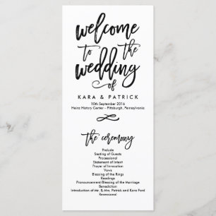 Programa de Cerimônia de Casamento com Chic Letter