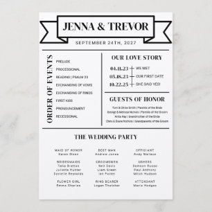 Programa de Cerimônia de Casamento com Ícones Mini
