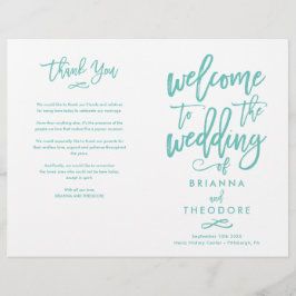 Programa De Cerimônia De Casamento Com Letra Chic 