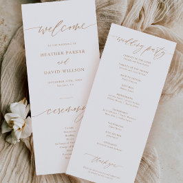 Programa de Cerimônia de Casamento da Caligrafia E