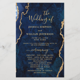 Programa de cerimônia de casamento da Marble Agat