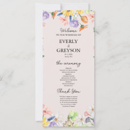 Programa de Cerimônia de Casamento da primavera