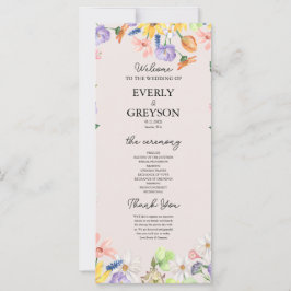 Programa de Cerimônia de Casamento da primavera