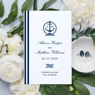Programa de Cerimônia de Casamento de Âncora Azul