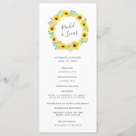 Programa de Cerimônia de Casamento de Flores