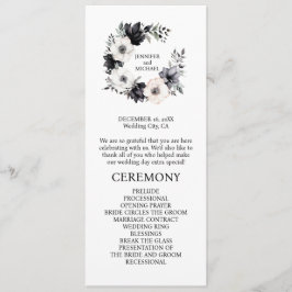 Programa de Cerimônia de Casamento de Flores Negra