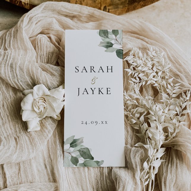 Programa de Cerimônia de Casamento de Folha Verde  (Criador carregado)