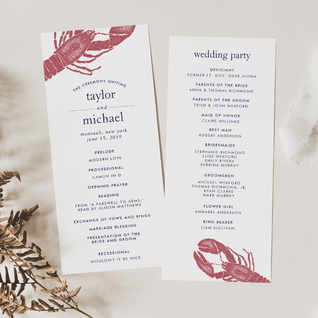 Programa de Cerimônia de Casamento de Harborside (Criador carregado)