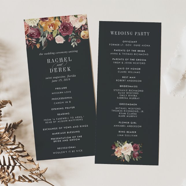 Programa de Cerimônia de Casamento de Jardim à Luz (Criador carregado)