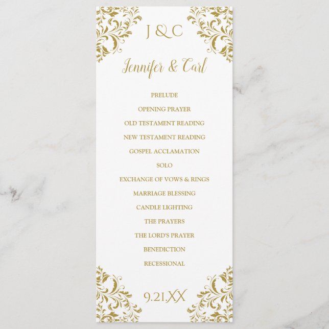 Programa de Cerimônia de Casamento de Nadine - Com (Frente)