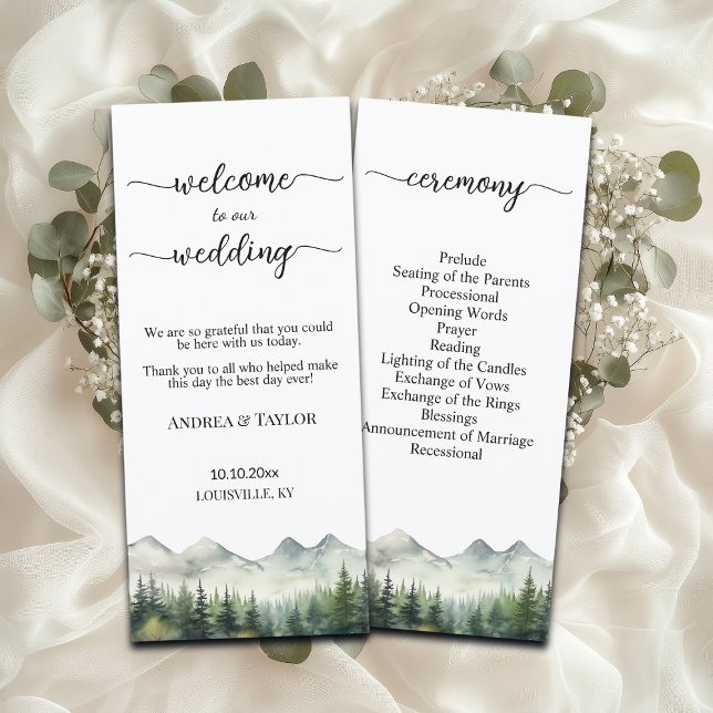 Programa de Cerimônia de Casamento de Pines Mounta (Criador carregado)