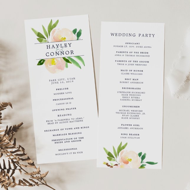 Programa de Cerimônia de Casamento de primavera Bl (Criador carregado)